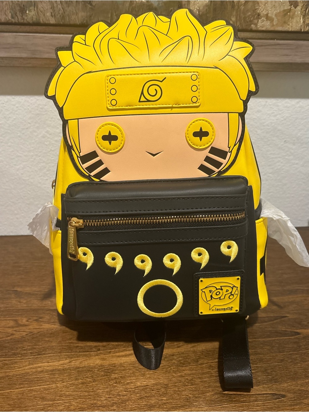 Loungefly Yellow and Black Naruto Pop! Mini Backpack